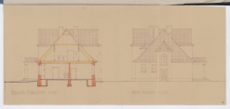 10. Projekt dworku autorstwa Józefa Gałęzowskiego, widok zachodni, 1926. Z Archiwum Narodowego w Krakowie, ABM f. 732 a ©