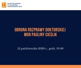 Obrona rozprawy doktorskiej mgr Pauliny Cieślik