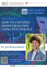 Midterm seminar: “How to counter misinformation using psychology” by Dr Jon Roozenbeek