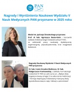 Nagrody i Wyróżnienia Naukowe Wydziału V Nauk Medycznych PAN przyznane w 2025 roku